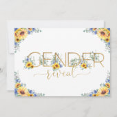 Invitation Révélation Rustique Chic Sunflower Blue Floral Gen (Dos)