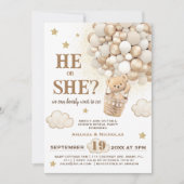 Invitation Révélation Rustique Sexe Ballons Ours En Teddy (Devant)