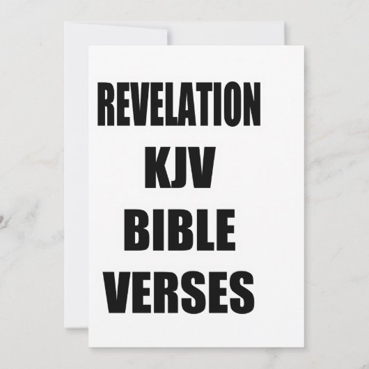 Invitation "Révélation Versets de la Bible KJV" Typographie (Dos)