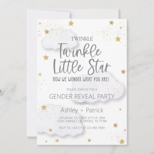 Invitation révélatrice de genre Twinkle (Devant)