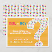 Invitation RÉVÉLÉE ROSE OU BLEUE (Devant / Derrière)