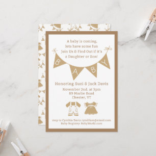 Invitation Révéler le Baby shower neutre entre les sexes