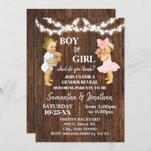 Invitation Révéler le genre Baby shower garçon ou fille