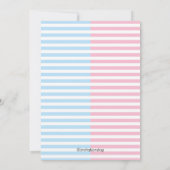 Invitation Révéler le genre Fille ou Baby shower garçon (Dos)