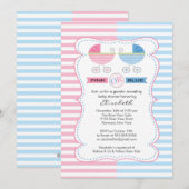 Invitation Révéler le genre Fille ou Baby shower garçon (Devant / Derrière)