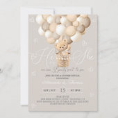 Invitation Révéler le genre Ours couleur neutre Muté (Devant)