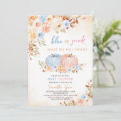 Invitation Révéler le genre Petit Baby shower Citrouille (Debout devant)