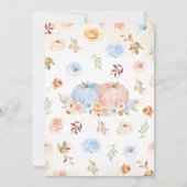 Invitation Révéler le genre Petit Baby shower Citrouille (Dos)