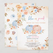 Invitation Révéler le genre Petit Baby shower Citrouille (Devant / Derrière)