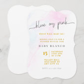 Invitation Révéler le genre rose ou bleu (Devant / Derrière)