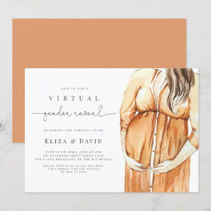 Invitation Révéler le genre virtuel Lui ou Elle Boho Burnt O