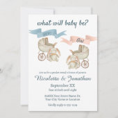 Invitation Révéler le sexe Bébé lapin rose ou bleu (Devant)