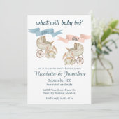 Invitation Révéler le sexe Bébé lapin rose ou bleu (Debout devant)