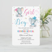 Invitation Révéler l'éléphant Garçon ou petite fille (Debout devant)