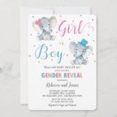 Invitation Révéler l'éléphant Garçon ou petite fille (Devant)