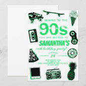 Invitation Revenez à l'anniversaire des années 90 (Devant / Derrière)