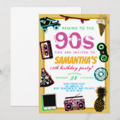 Invitation Revenez à l'anniversaire des années 90 (Devant / Derrière)