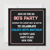 Invitation Revenez aux années 80 (Dos)