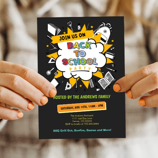 Invitation Revenir à la fête de la famille à l'école