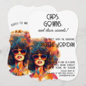 Invitation Revenir | Casquette Gown & Disco Sounds Grad Party (Devant / Derrière)