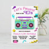 Invitation Revenons à la fête d'anniversaire des années 90 (Debout devant)