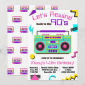 Invitation Revenons à la fête d'anniversaire des années 90 (Devant / Derrière)