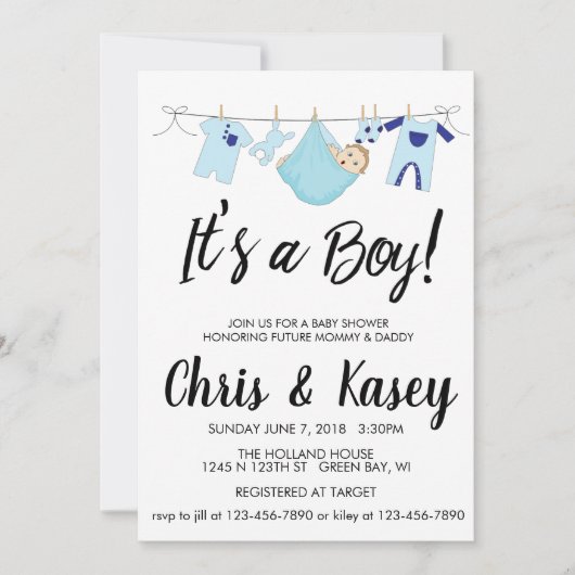 Invitation Rêver que c'est un garçon (Devant)