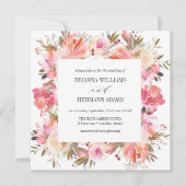 Invitation Rêver rose | Fancy Spring Floral Diamond Mariage (Devant)