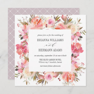 Invitation Rêver rose Fancy Spring Floral Diamond Mariage