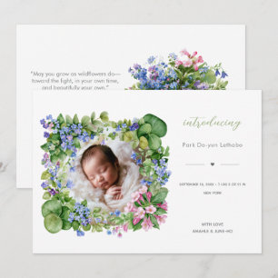 Invitation Rêverie de fleurs sauvages Bienvenue bébé