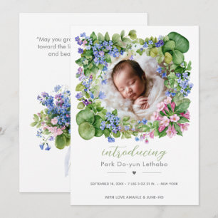 Invitation Rêverie de fleurs sauvages Bienvenue bébé