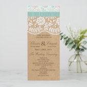 Invitation Rêves de dentelle romantiques avec des fleurs (Debout devant)