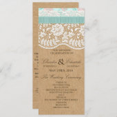 Invitation Rêves de dentelle romantiques avec des fleurs (Devant / Derrière)