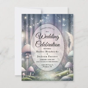Invitation Rêves de Lumière de Lanterne Mariage en Forêt Ench