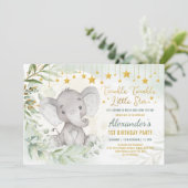 Invitation Rêves de verdure Lune et étoiles Eléphant 1er anni (Debout devant)