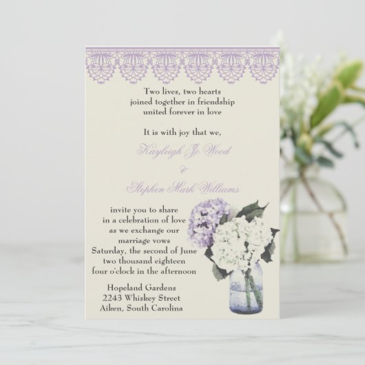 Invitation Rêves d'Hydrangea (Debout devant)