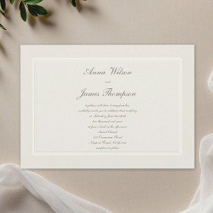 Invitation Rêves écru Élégant Mariage traditionnel simple