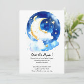 Invitation Rêves galactiques : Baby shower Lune & Étoiles (Debout devant)