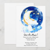 Invitation Rêves galactiques : Baby shower Lune & Étoiles (Devant / Derrière)