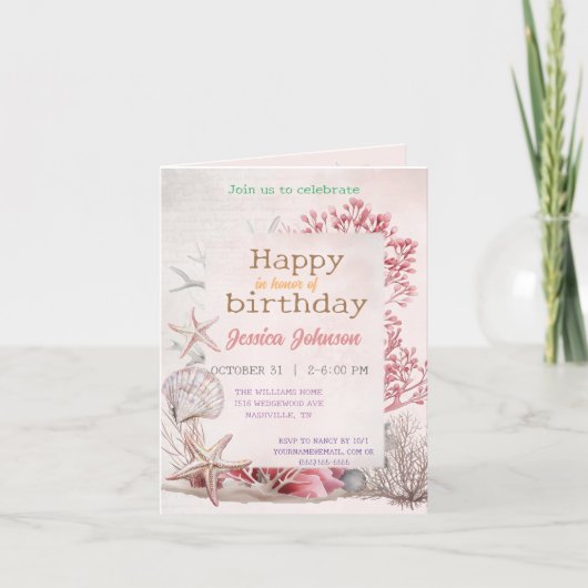 Invitation Rêves sous la mer (Devant)