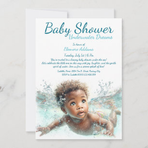Invitation Rêves sous-marins Baby Shower aquarelle