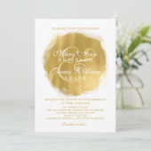 Invitation Revêtement doré Mariage moderne (Debout devant)