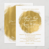 Invitation Revêtement doré Mariage moderne (Devant / Derrière)