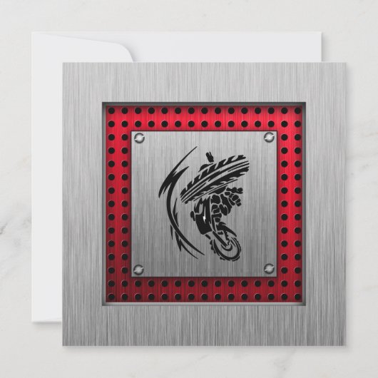 Invitation Revêtement métallique brossé Vélo à tête (Dos)