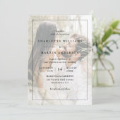 Invitation Revêtement noir moderne 2 Mariage photo (Debout devant)