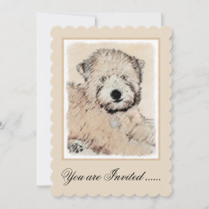 Invitation Revêtu doux Roue Peinture Terrier Art original