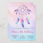 Invitation rêveuse d'anniversaire de receveur (Devant / Derrière)