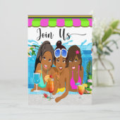 Invitation révisée à la fête au bord de la piscine (Debout devant)
