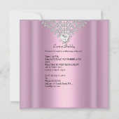 Invitation Révisée Anniversaire Pink Silver White Image (Dos)