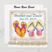 Invitation Révision du client de mariage de plage (Devant / Derrière)